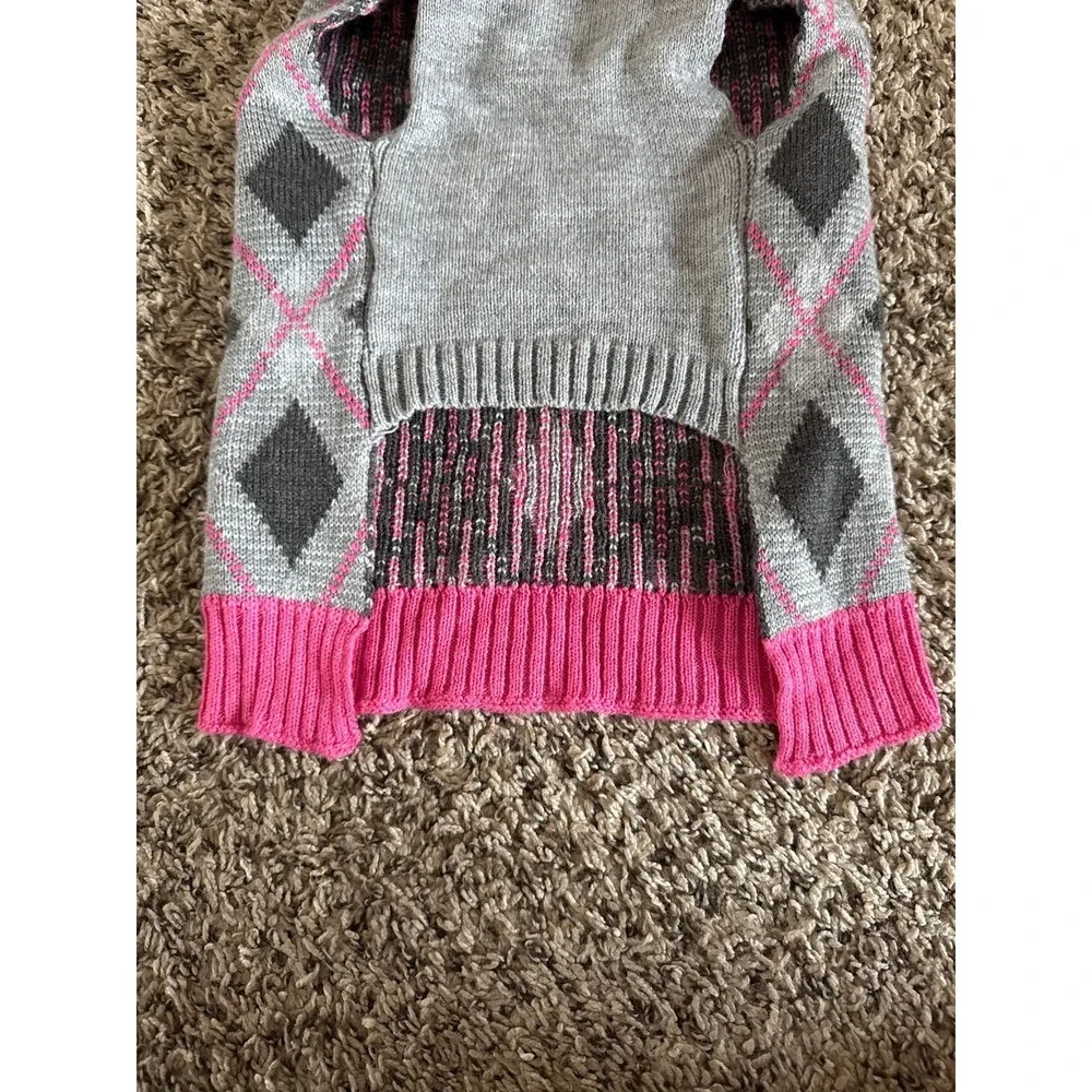 Vibrant Life Pink Argyle Dog‎ Sweater Size Medium
